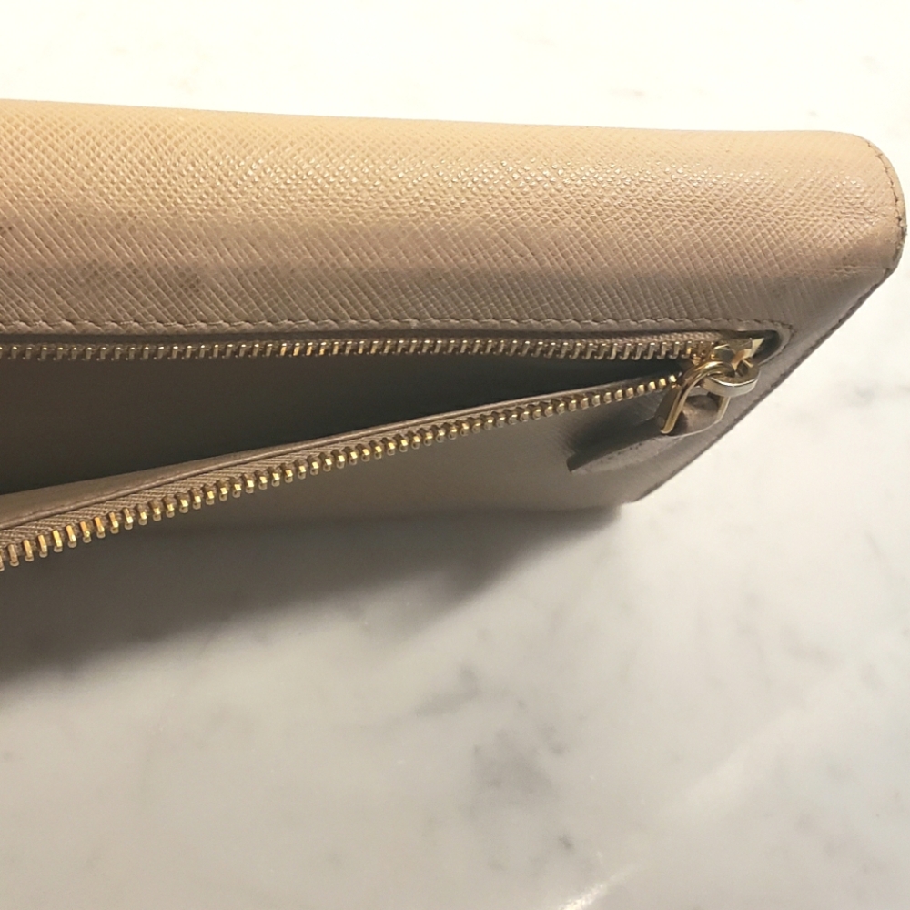 Prada Gold Bar Flap Wallet with Detachable Credit Card Holder - Picture 9 of 14